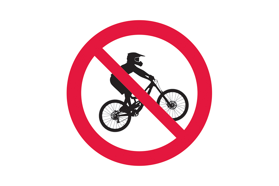 Signage preview for no motor trail bikes
