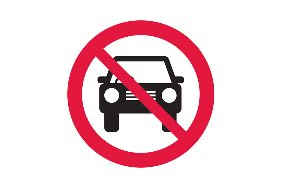 Signage preview for no vehicles