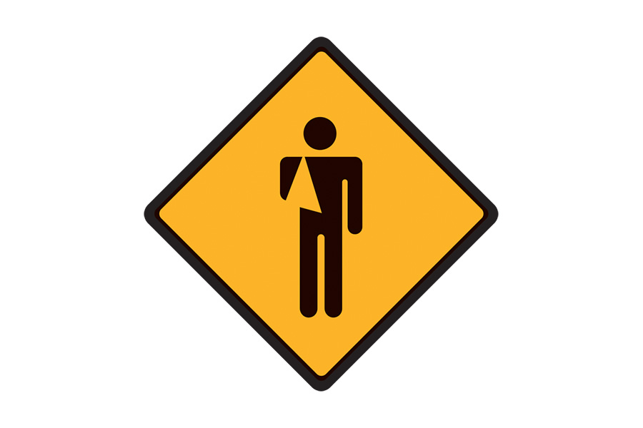 Signage preview for warning injury risk