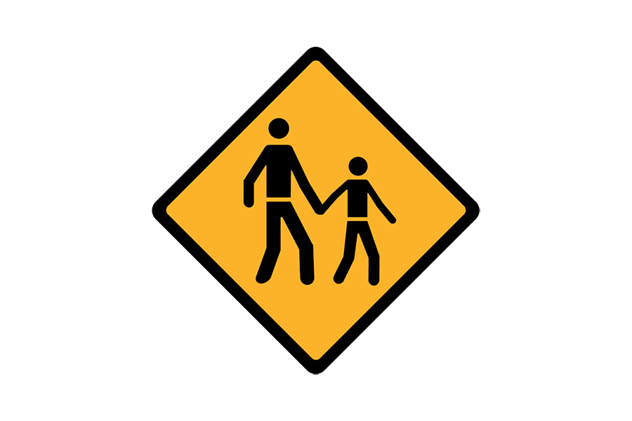 Signage preview for warning pedestrians