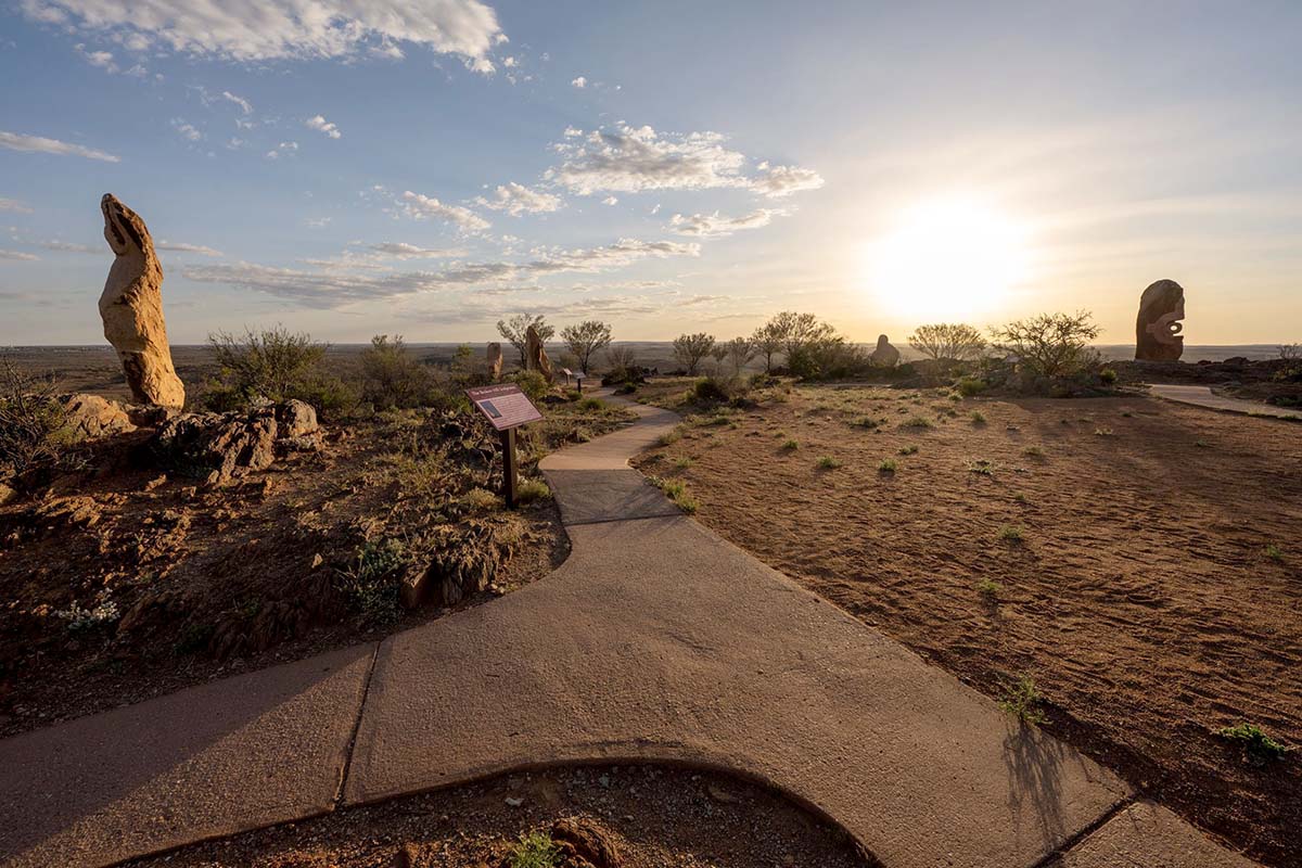 Display at the Broken Hill Sculptures, The Living Desert, Broken Hill NSW. Credit: NSW Department of Planning, Housing and Infrastructure / Adam Edwards
