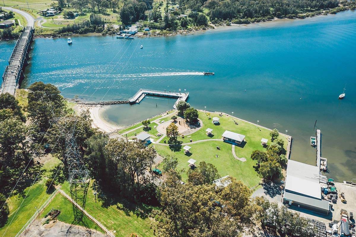 Industry along Kuruah River, Sawyers Point, Karuah NSW. Credit: NSW Department of Planning, Housing and Infrastructure / Brad Chilby