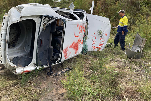 One of the dumped cars removed from the Cessnock reserves