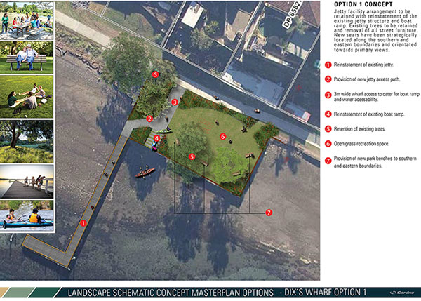 Aerial view - Option 1 Concept - Dix's Wharf Aerial view - Option 1 Concept - Dix's Wharf
