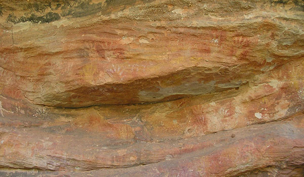 Aboriginal rock art at Mutawintji Historic Site in Mutawintji National Park.