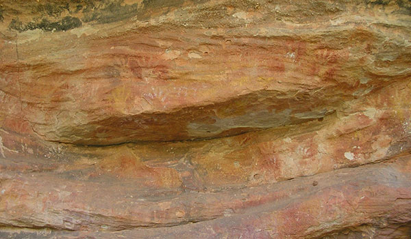 Aboriginal rock art at Mutawintji Historic Site in Mutawintji National Park. Aboriginal rock art at Mutawintji Historic Site in Mutawintji National Park.