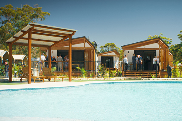 New saltwater pool and solar powered cabins