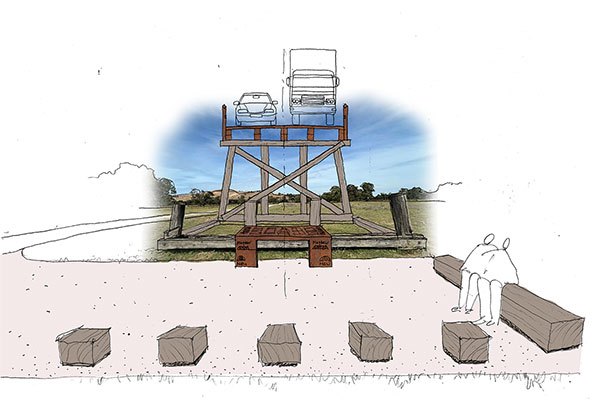 Proposed memorial attraction on floodplain Proposed memorial attraction on floodplain.