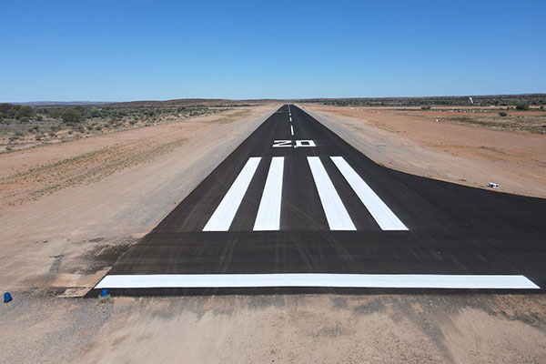 Tibuooburra Aerodrome upgrade - completed with line markings Tibooburra Aerodrome upgrade - completed with line markings.