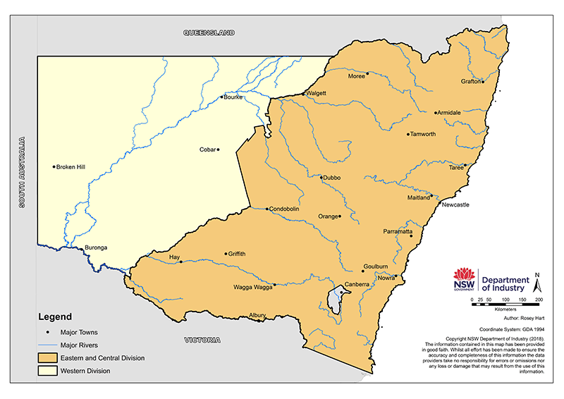 Western Division of NSW map