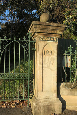 Entrance pillar to Yasmar Heritage House
