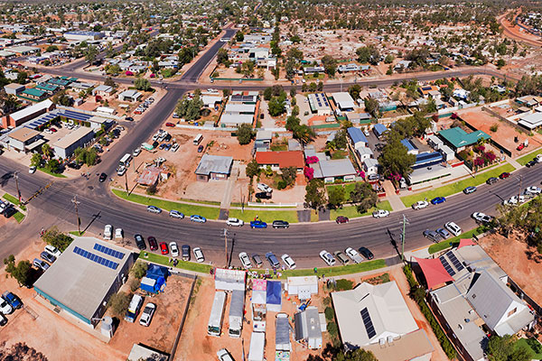 Aerial view of Lightning Ridge Aerial view of Lightning Ridge