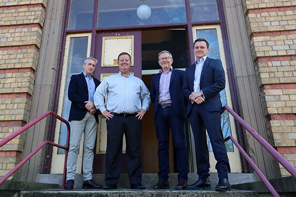 Left to right: Crown Lands Executive Director of Land and Asset Management Greg Sullivan, Maitland Mayor Philip Penfold, Reflections Holiday Parks CEO Nick Baker, and Parliamentary Secretary for the Hunter Taylor Martin.