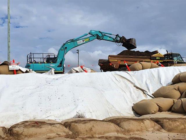 Waste removal at Stockton beach
